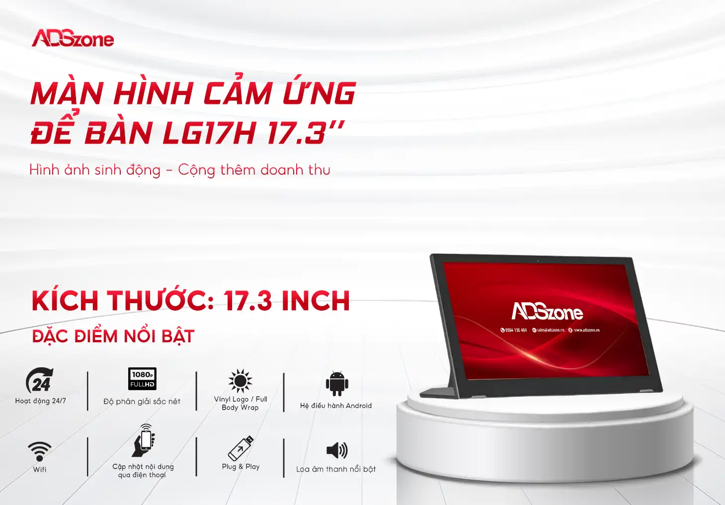 Màn Hình Cảm Ứng Để Bàn LG17H 17.3 Inch