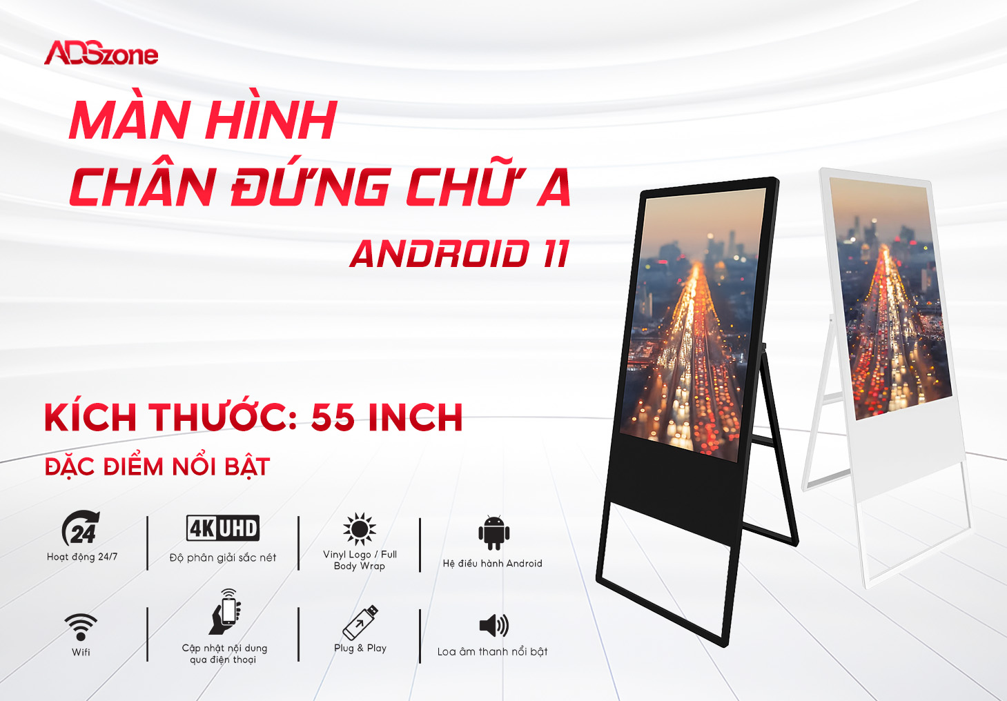 Màn Hình Chân Đứng Chữ A 55 Inch