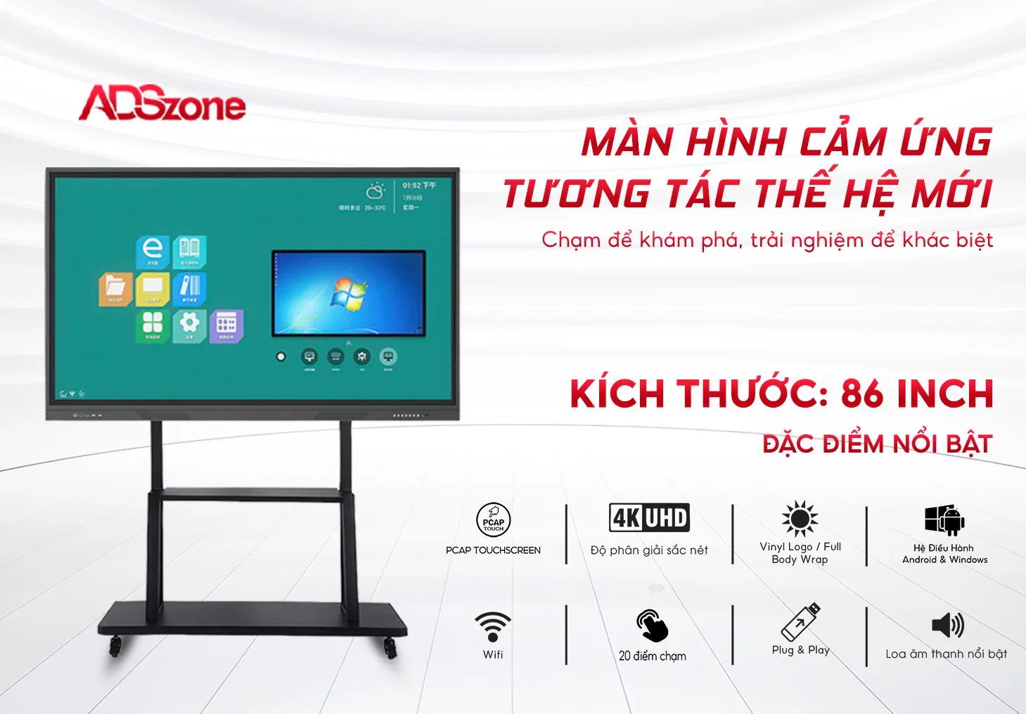 Màn Hình Tương Tác AI 86 Inch
