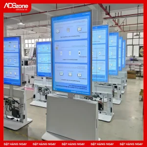 màn hình chân đứng hai mặt trong suốt
