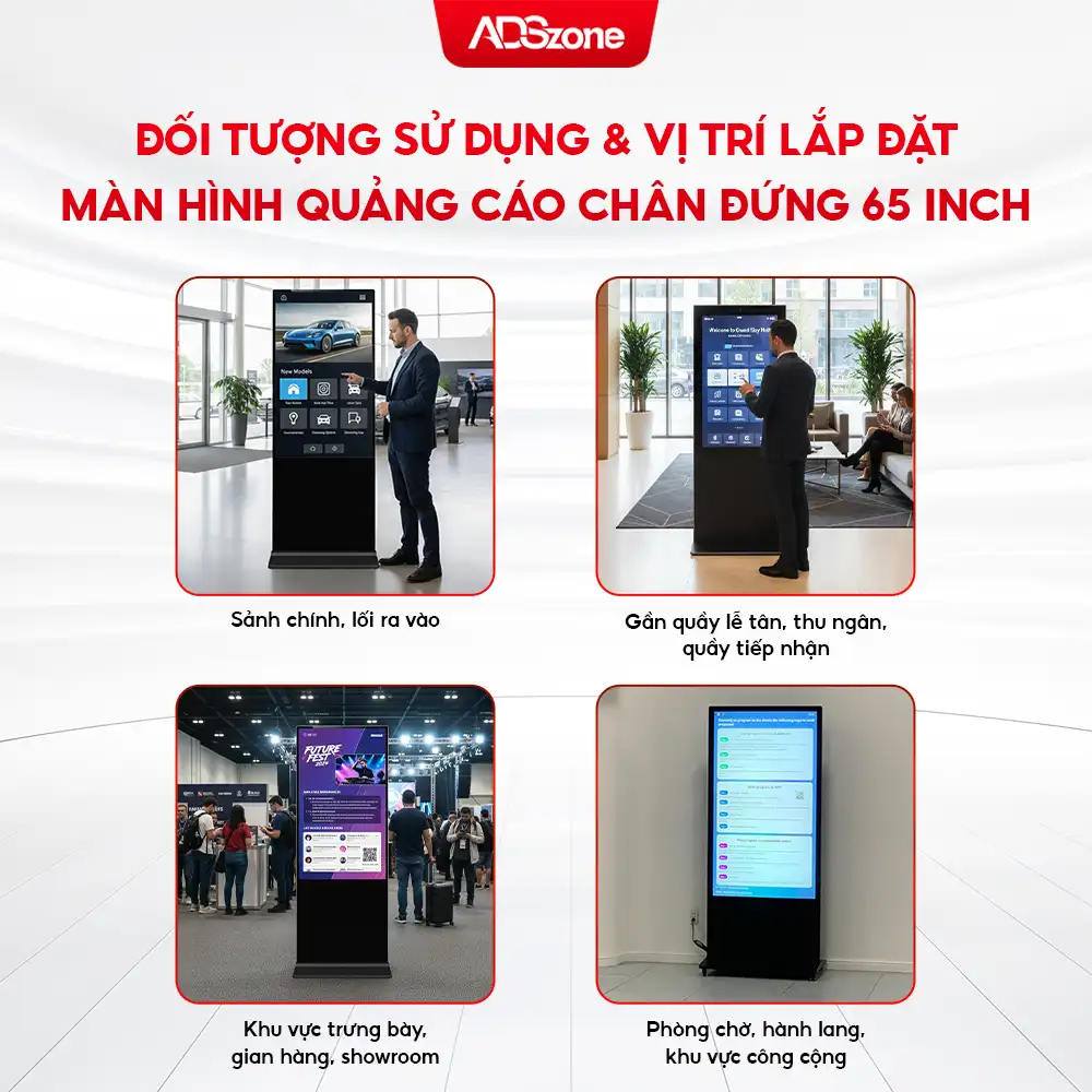 Đối Tượng Sử Dụng Và Vị Trí Lắp Đặt Màn Hình Quảng Cáo Chân Đứng