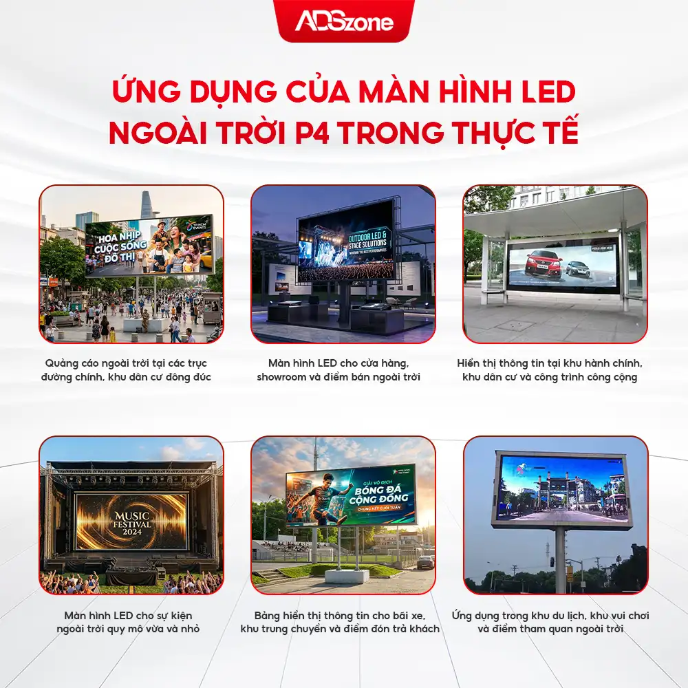 Màn Hình LED Ngoài Trời Ứng Dụng Trong Nhiều Lĩnh Vực