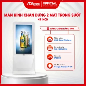 Màn hình chân đứng 2 mặt trong suốt 43 inch