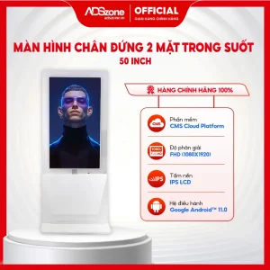 Màn hình chân đứng 2 mặt trong suốt 50 inch