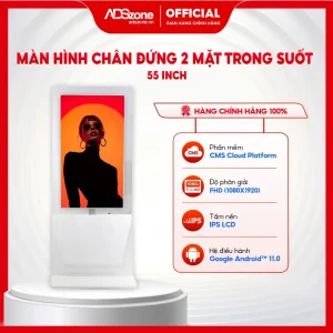 Màn hình chân đứng 2 mặt trong suốt 55 inch