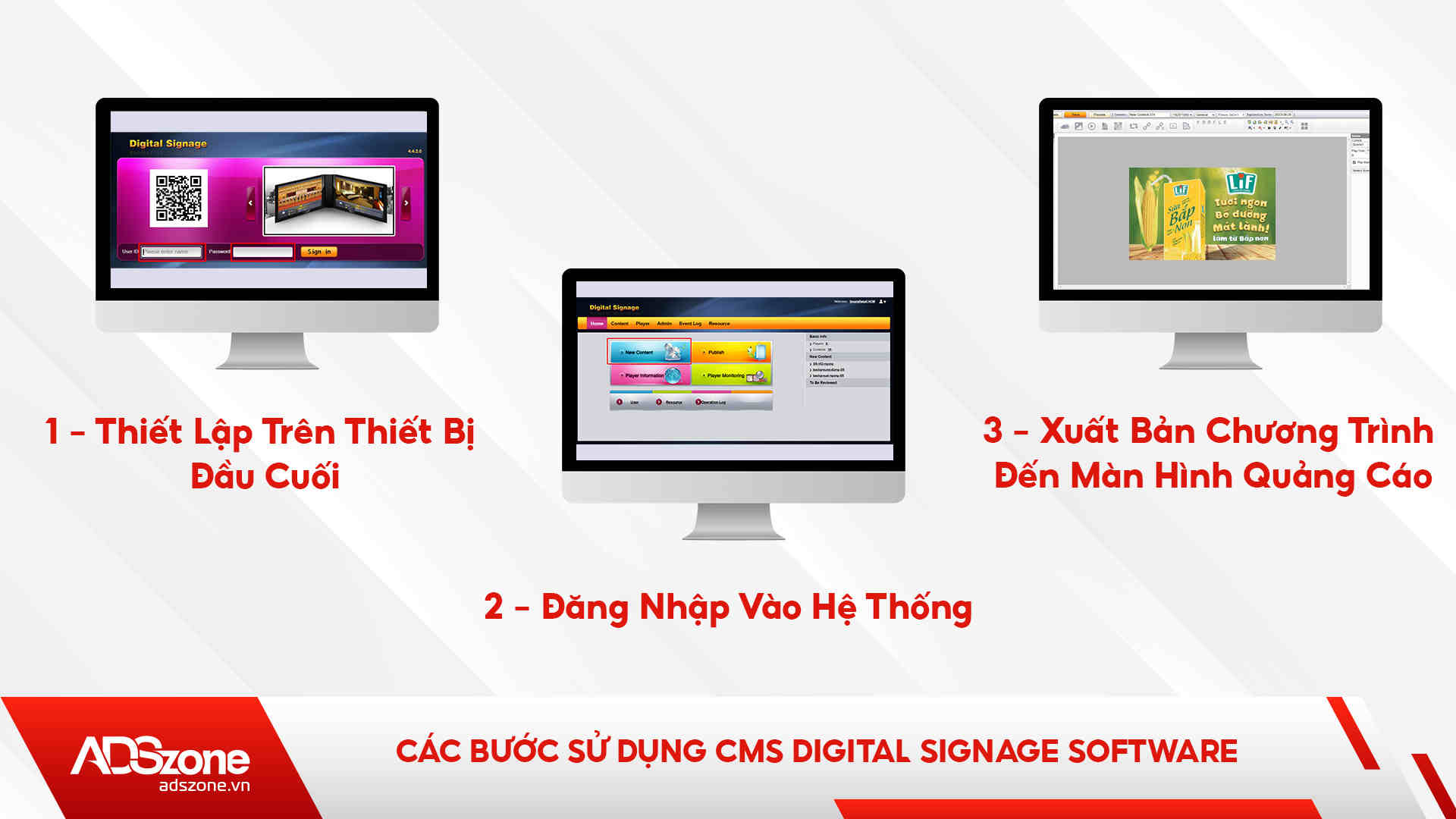 Các Bước Sử Dụng CMS Digital Signage Software