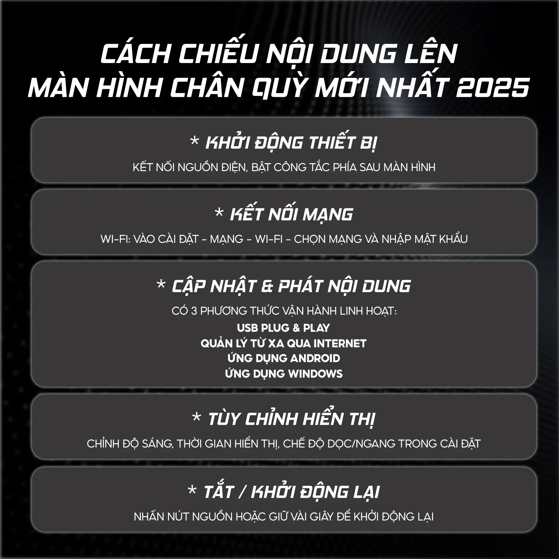 Cách Trình Chiếu Nội Dung Lên Màn Hình Chân Quỳ Nguyên Khối 43''