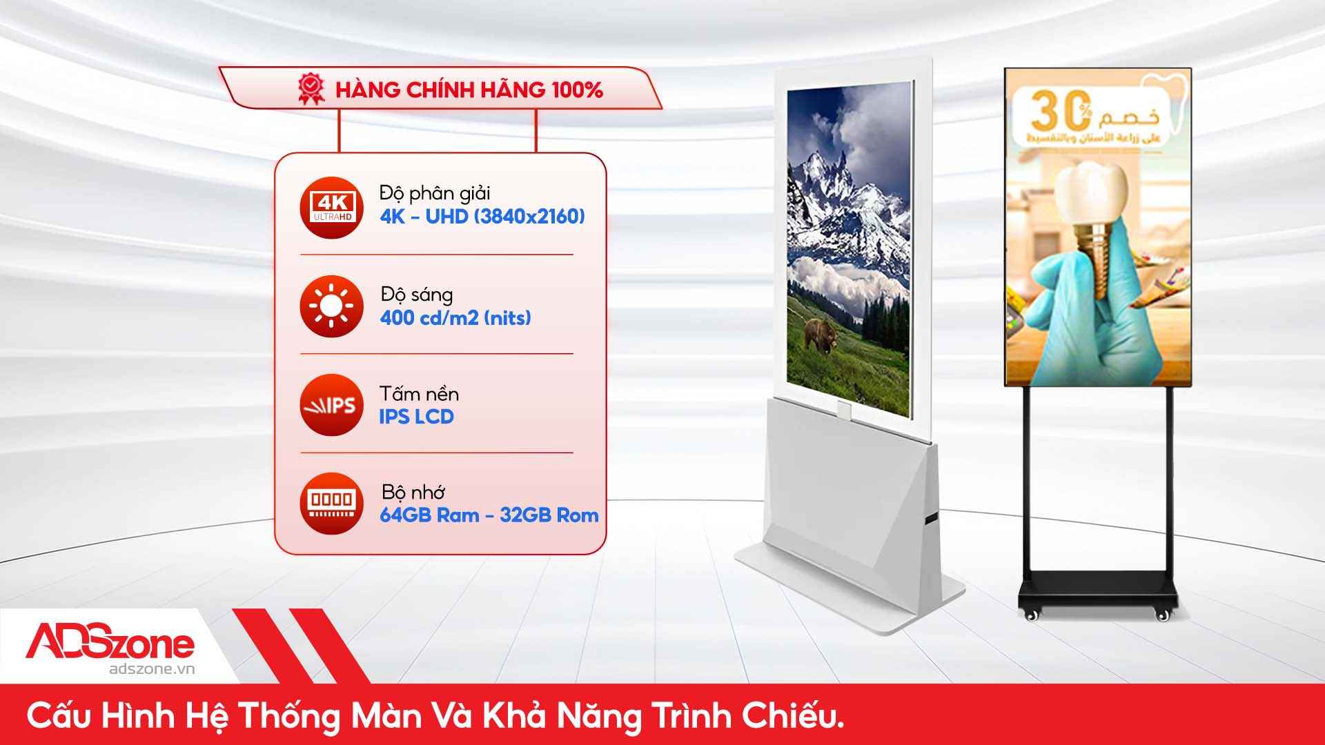 Màn Hình Được Thiết Kế Hợp Kim Nhôm Cao Cấp