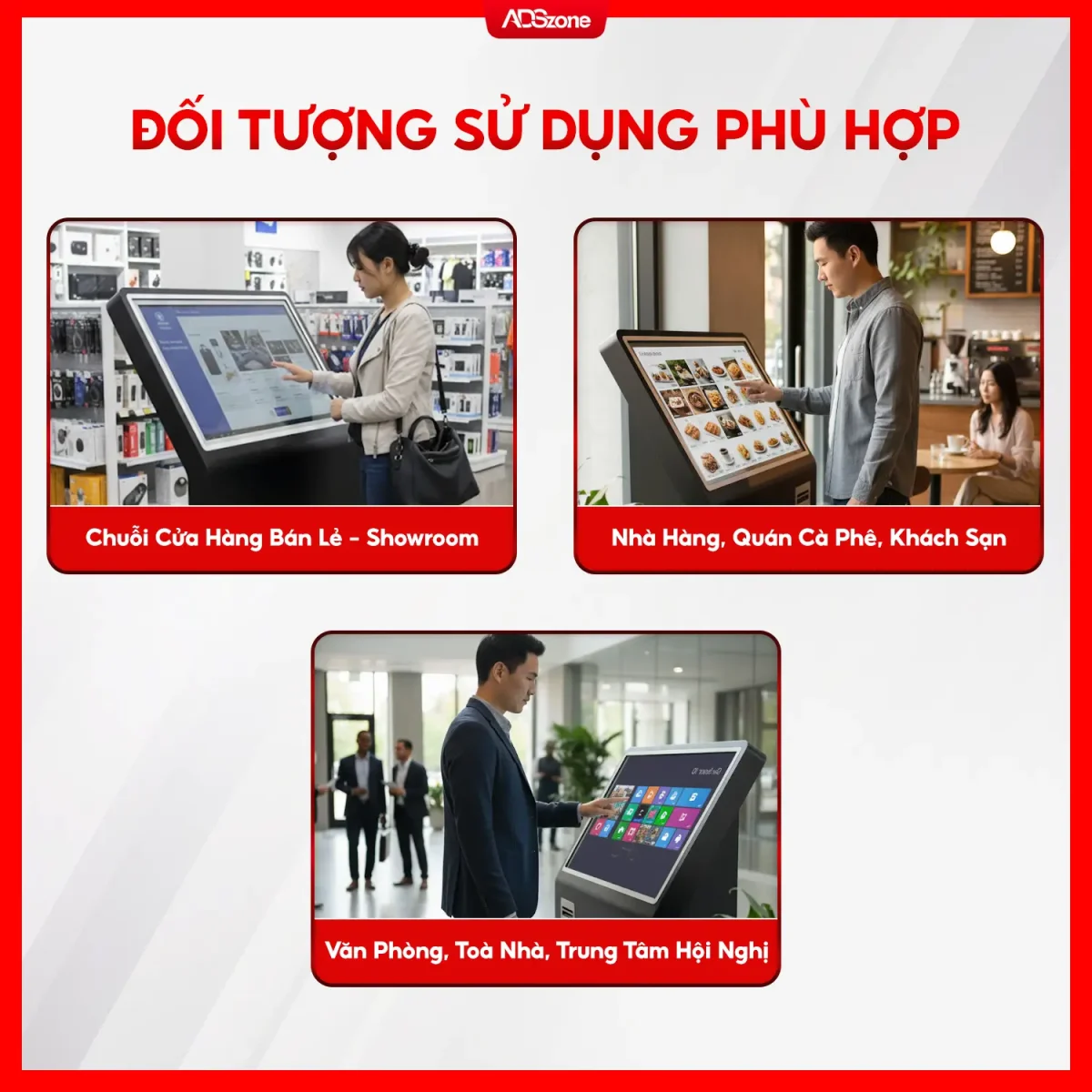 Chuỗi Bán Lẻ, Văn Phòng, Nhà Hàng Có Thể Sử Dụng Màn Hình Cảm Ứng Chân Quỳ Nguyên Khối 43''