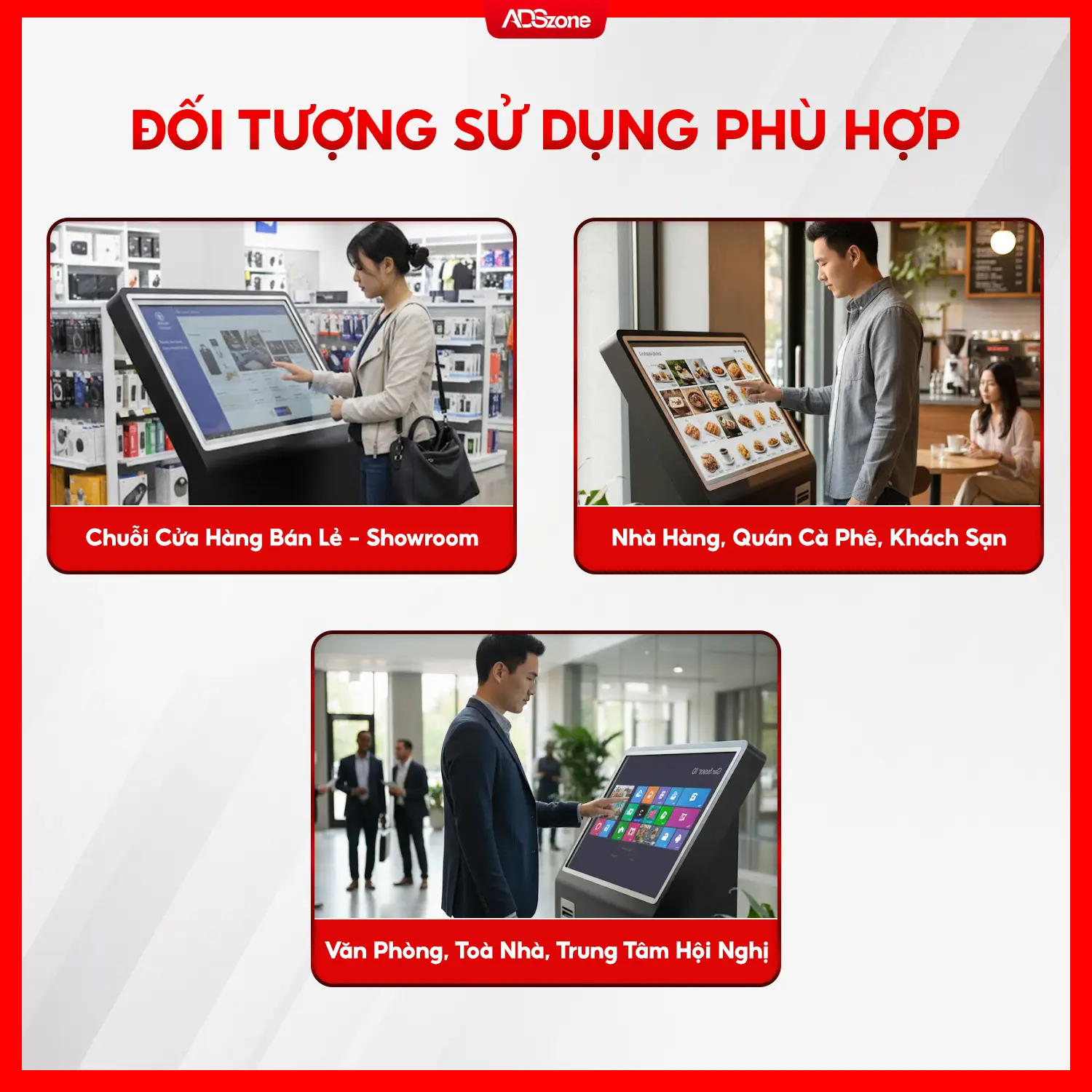 Chuỗi Bán Lẻ, Văn Phòng, Nhà Hàng Có Thể Sử Dụng Màn Hình Cảm Ứng Chân Quỳ Nguyên Khối 43''
