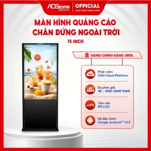Màn Hình Quảng Cáo Chân Đứng Ngoài Trời 75 Inch