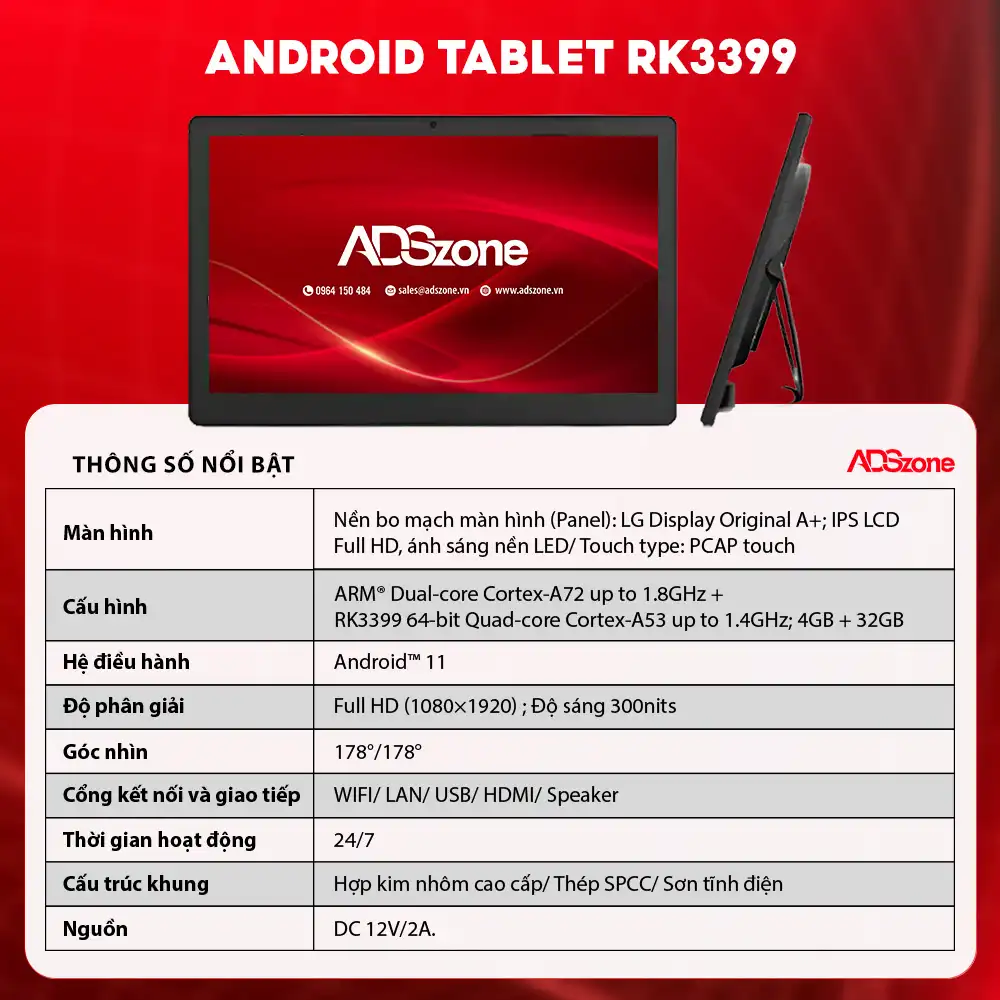 Thông Số Kỹ Thuật Của Màn Hình Android Tablet RK3399