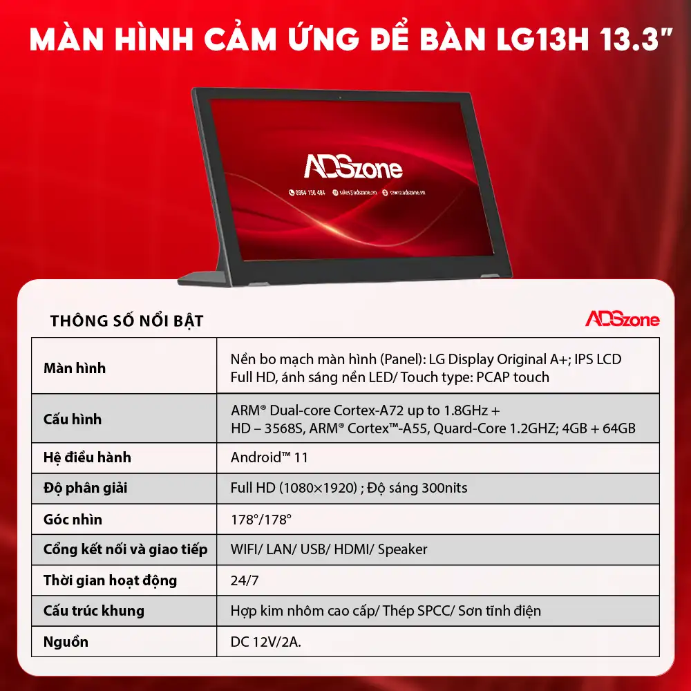 Thông Số Kỹ Thuật Của Màn Hình Cảm Ứng Để Bàn LG13H