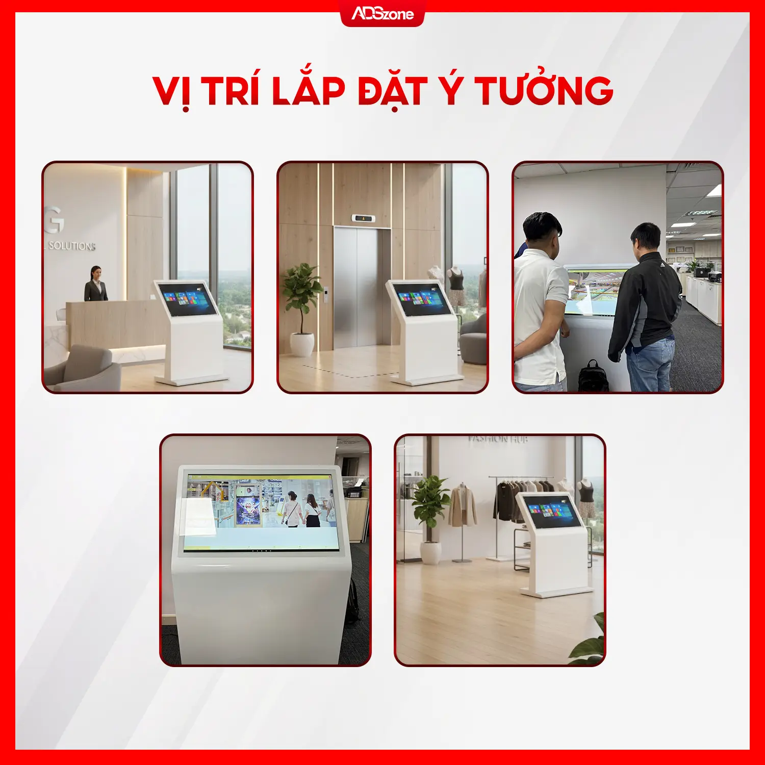 Màn Hình Cảm Ứng Chân Quỳ Nguyên Khối 43 Inch Nên Lắp Vị Trí Nào?