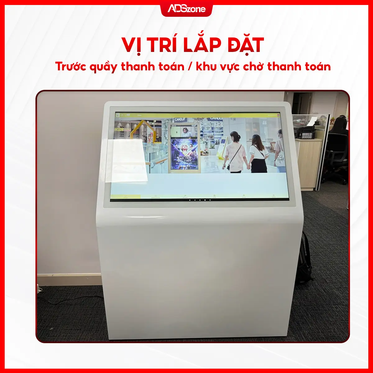 Màn Hình Cảm Ứng Chân Quỳ Nguyên Khối Tại Quầy Thanh Toán