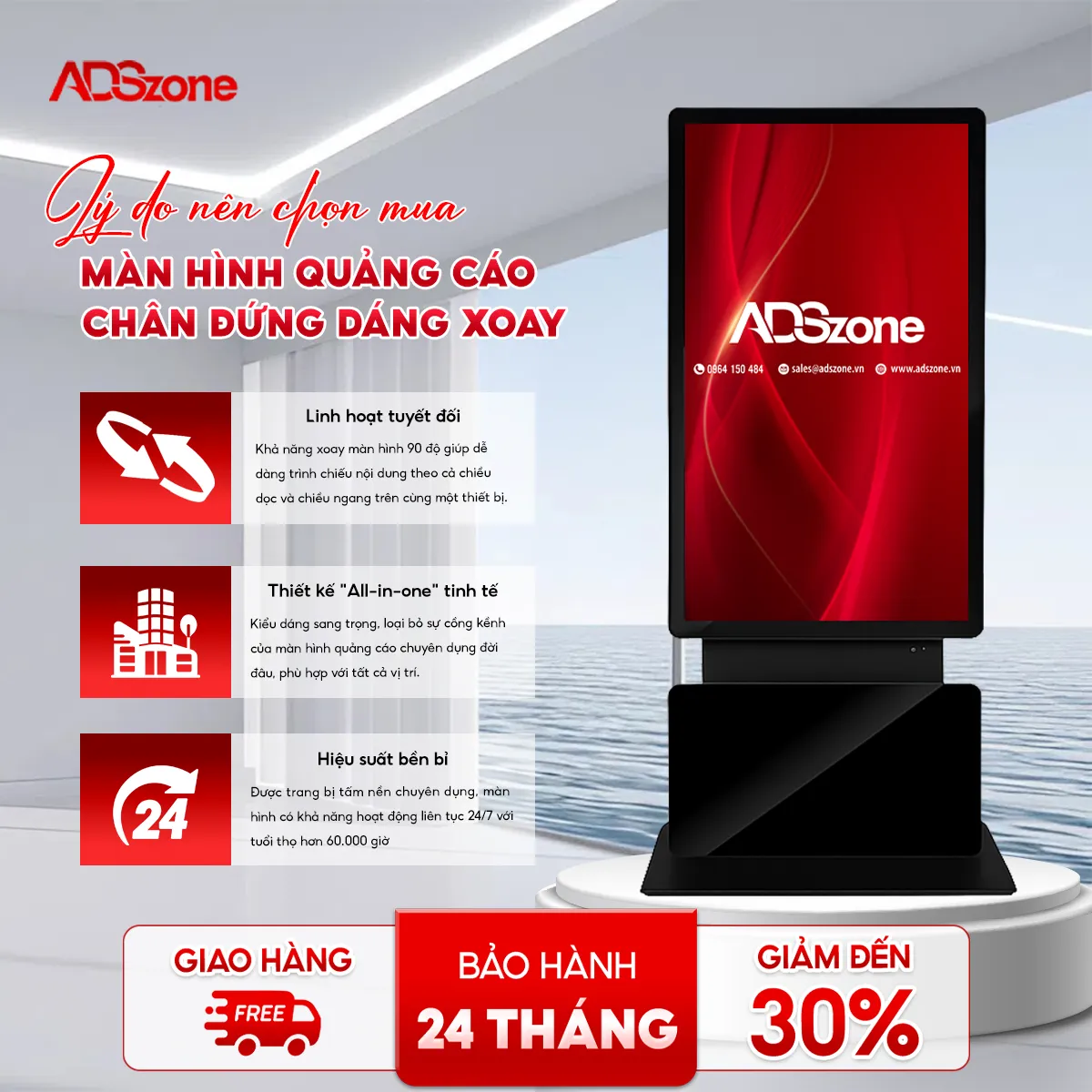 Sự Đầu Tư Xứng Đáng Vào Màn Hình Quảng Cáo Dáng Xoay 55 Inch