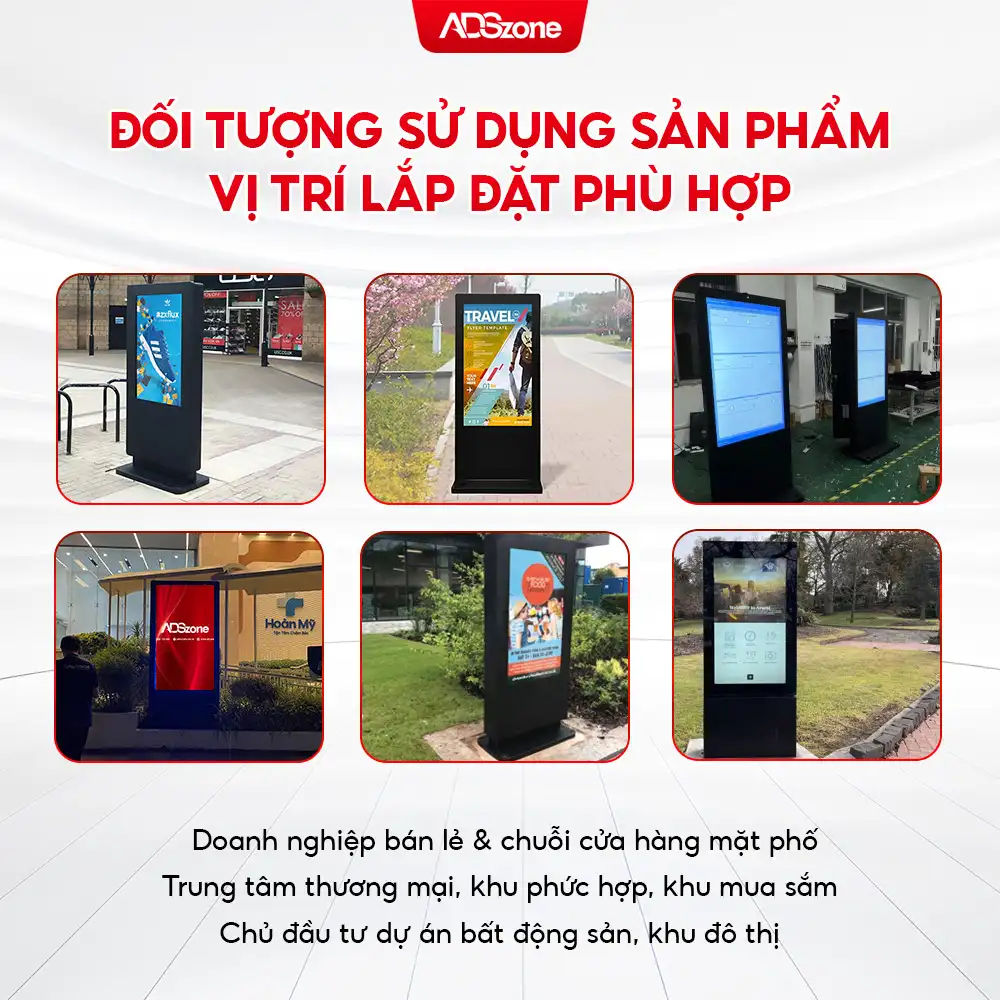 Đối Tượng Sử Dụng Và Vị Trí Lắp Đặt Màn Hình Chân Đứng 2 Mặt Phù Hợp