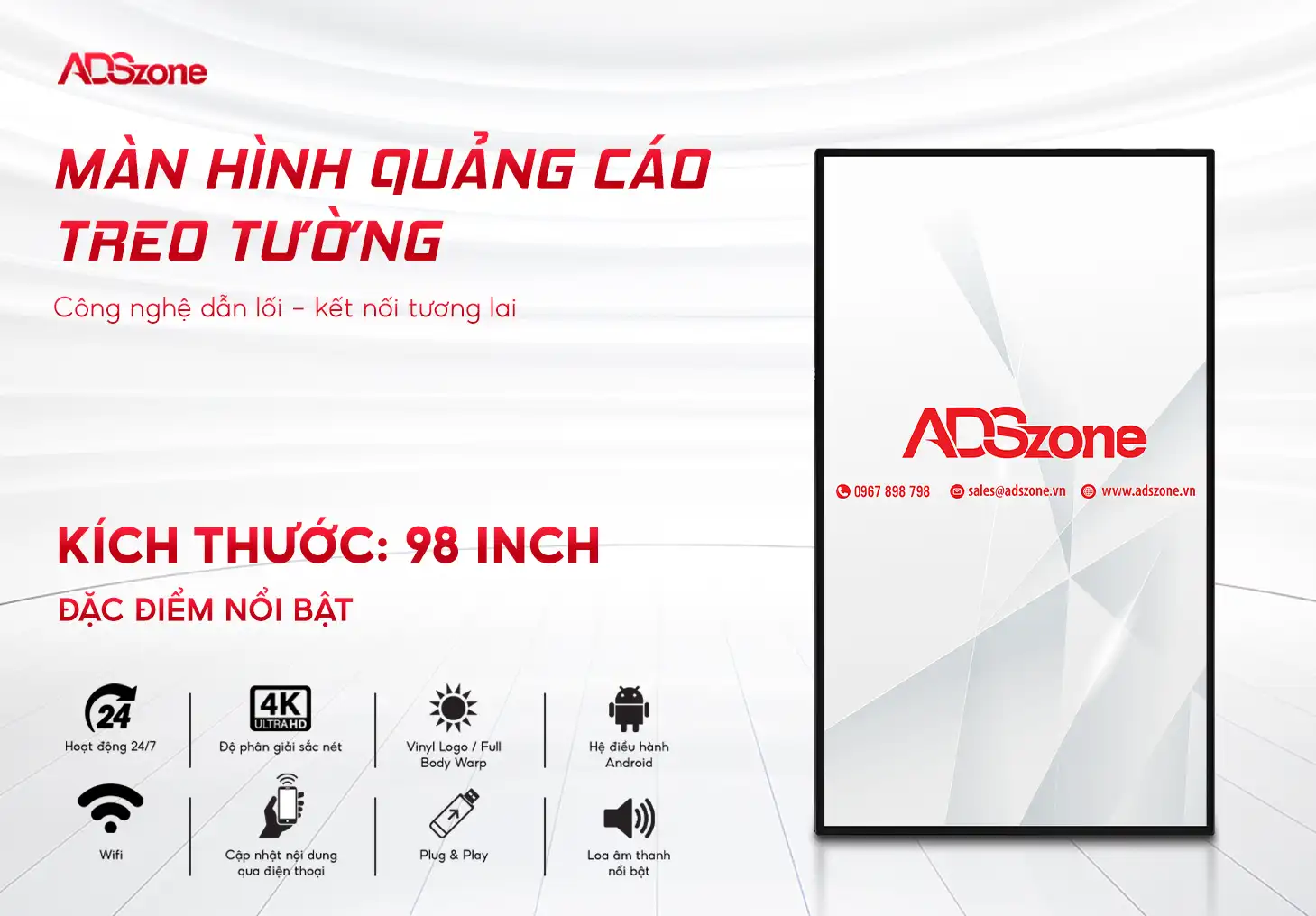 Màn Hình Quảng Cáo Treo Tường 86 Inch