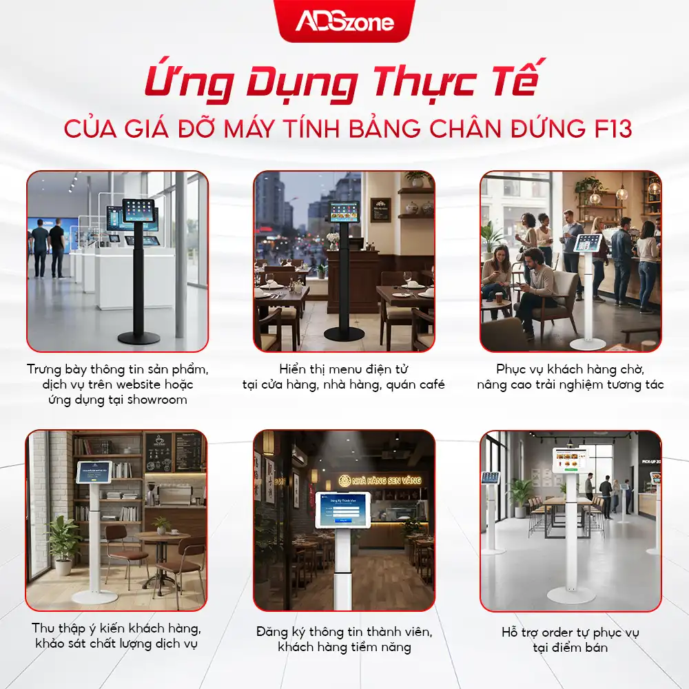 Ứng Dụng Thực Tế Của Giá Đỡ Máy Tính Bảng Chân Đứng F13