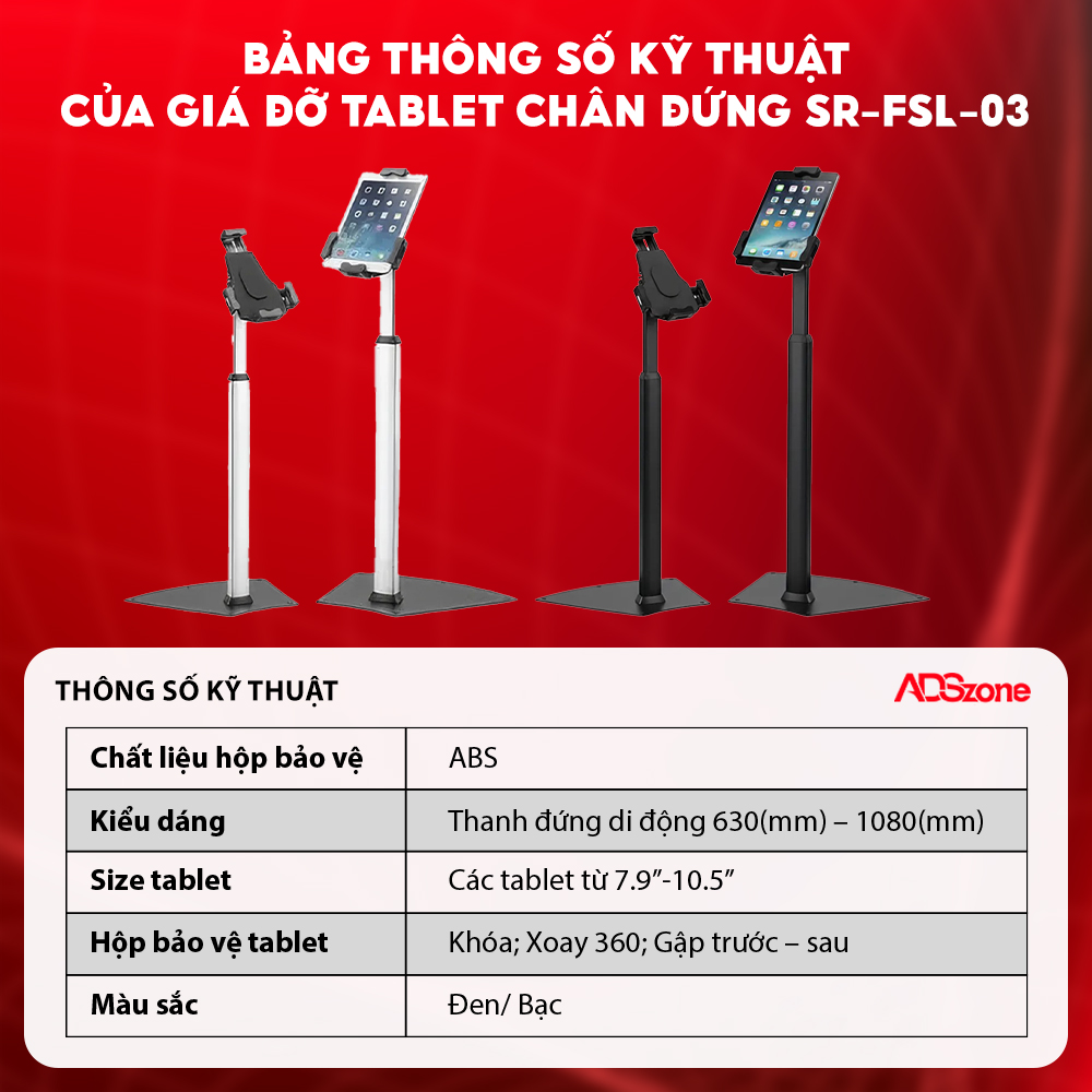 Thông Số Kỹ Thuật Của Tablet Chân Đứng SR - FSL-03