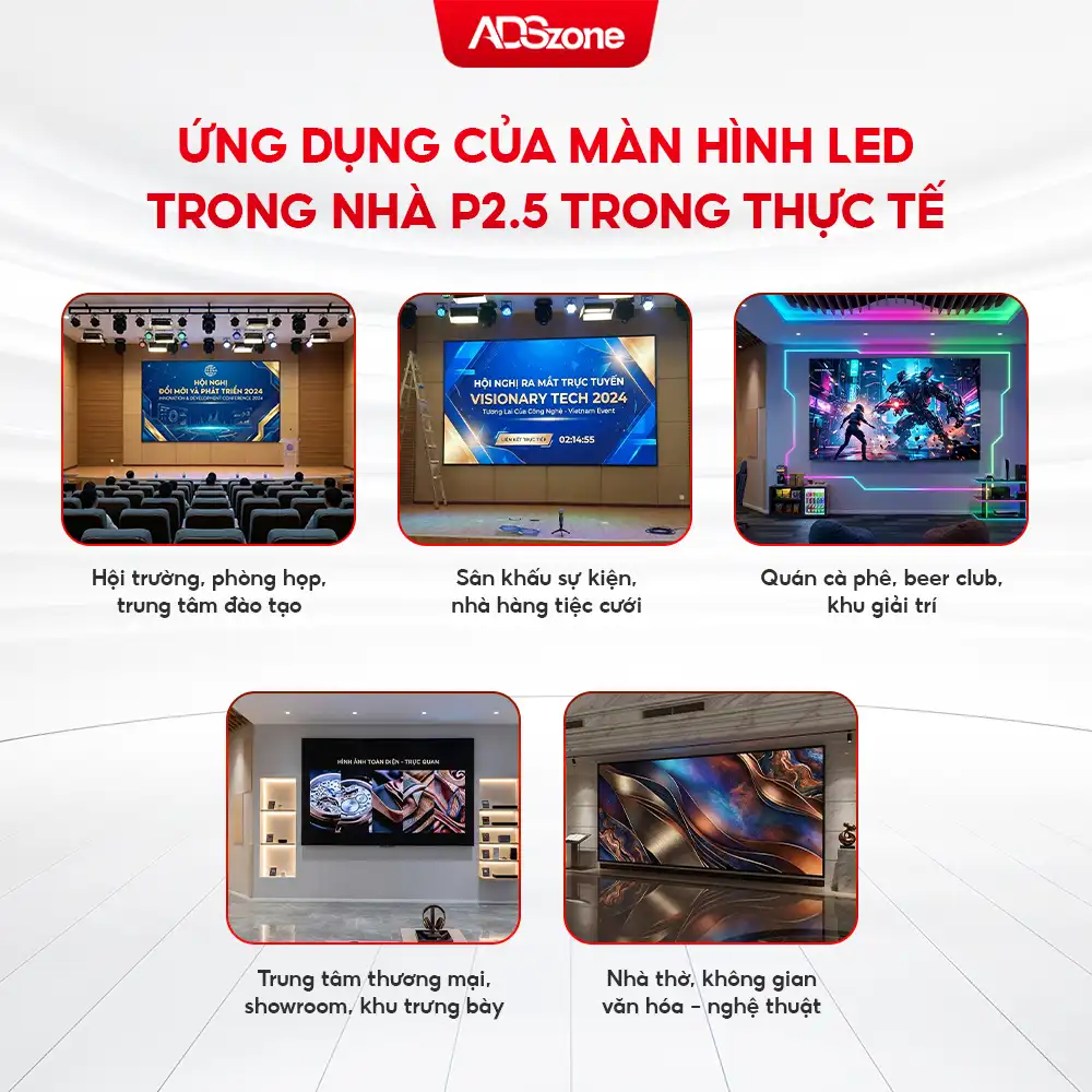 Ứng Dụng Của Màn Hình LED Trong Nhà P2.5 Trong Thực Tế