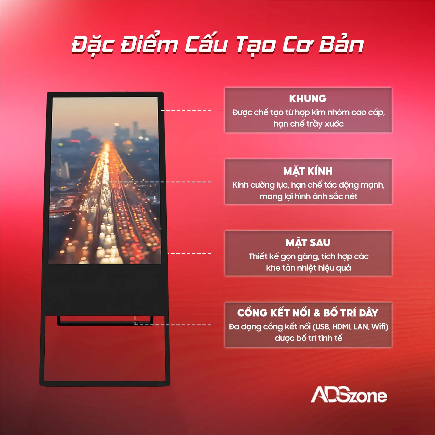 Đặc Điểm Cấu Tạo Cơ Bản Của Màn Hình Chân Đứng Chữ A 32 Inch