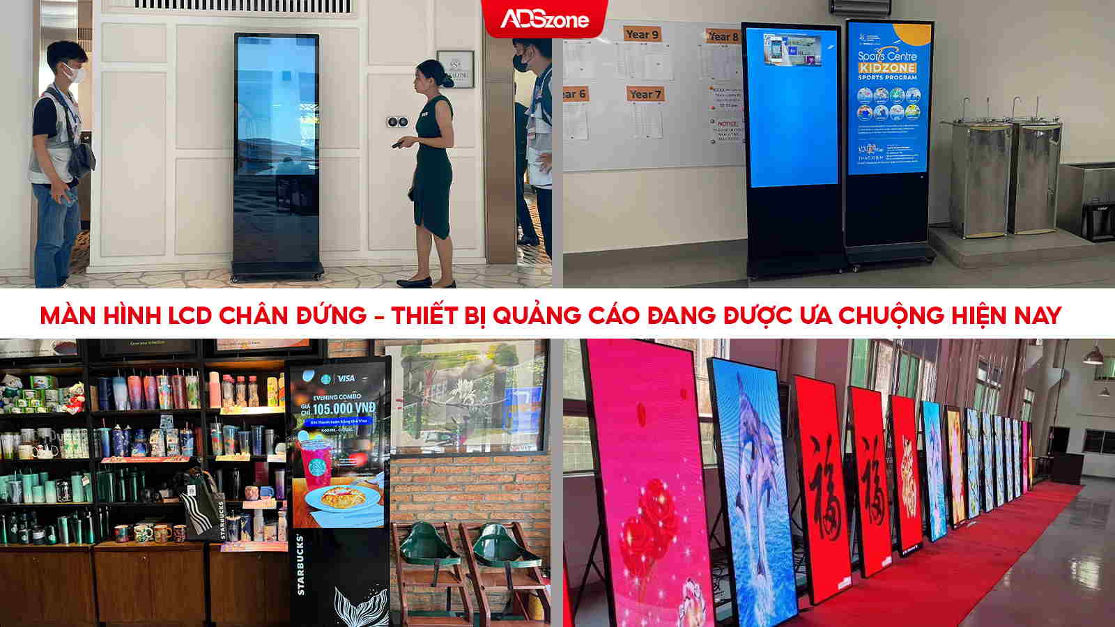 Màn Hình Chân Đứng Chiếu Các Chương Trình Nổi Bật Của Doanh Nghiệp