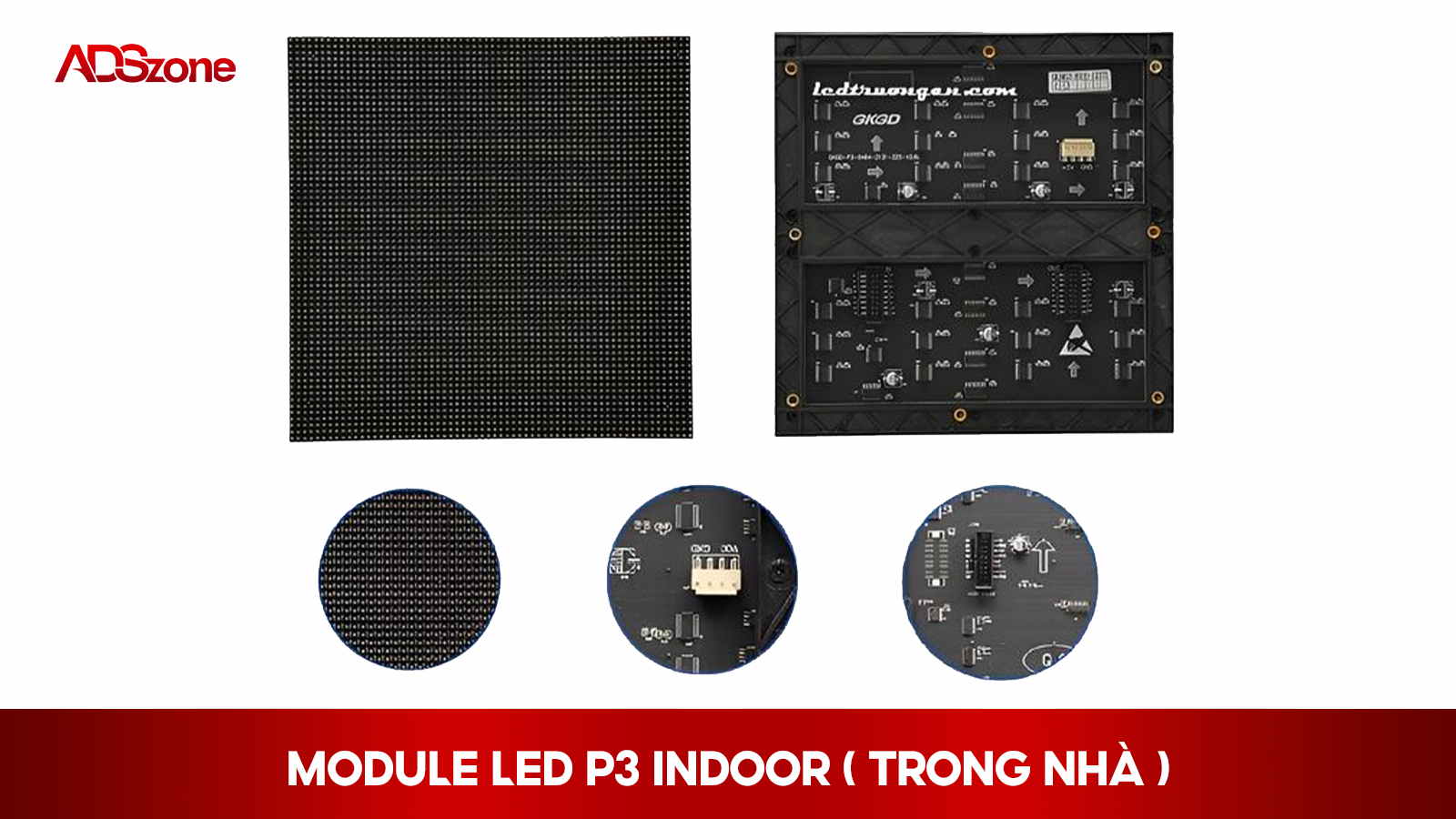 Module P3 Indoor Đi Kèm 1 Dây Nguồn, 1 Dây Cáp Dẹt 16 Sợi & 4 Ốc Nam Châm