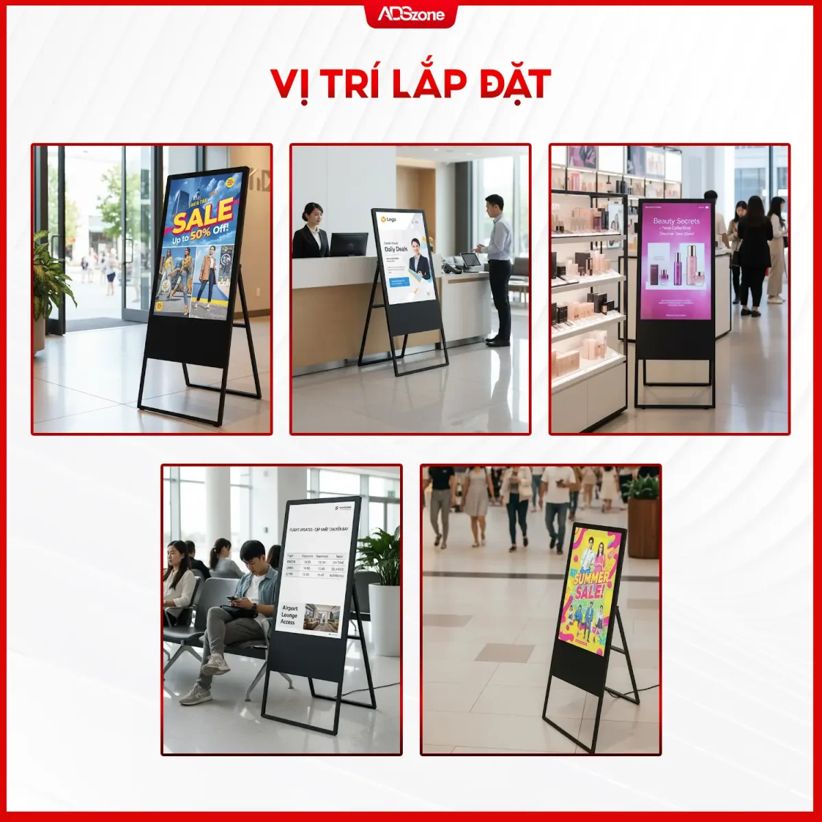 Vị Trí Lắp Đặt Màn Hình Chân Đứng Chữ A 32 Inch