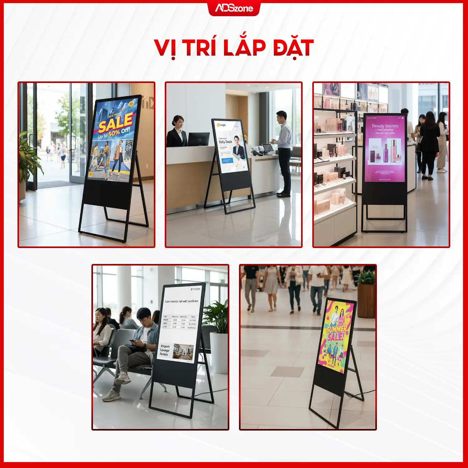 Vị Trí Lắp Đặt Màn Hình Chân Đứng Chữ A 32 Inch