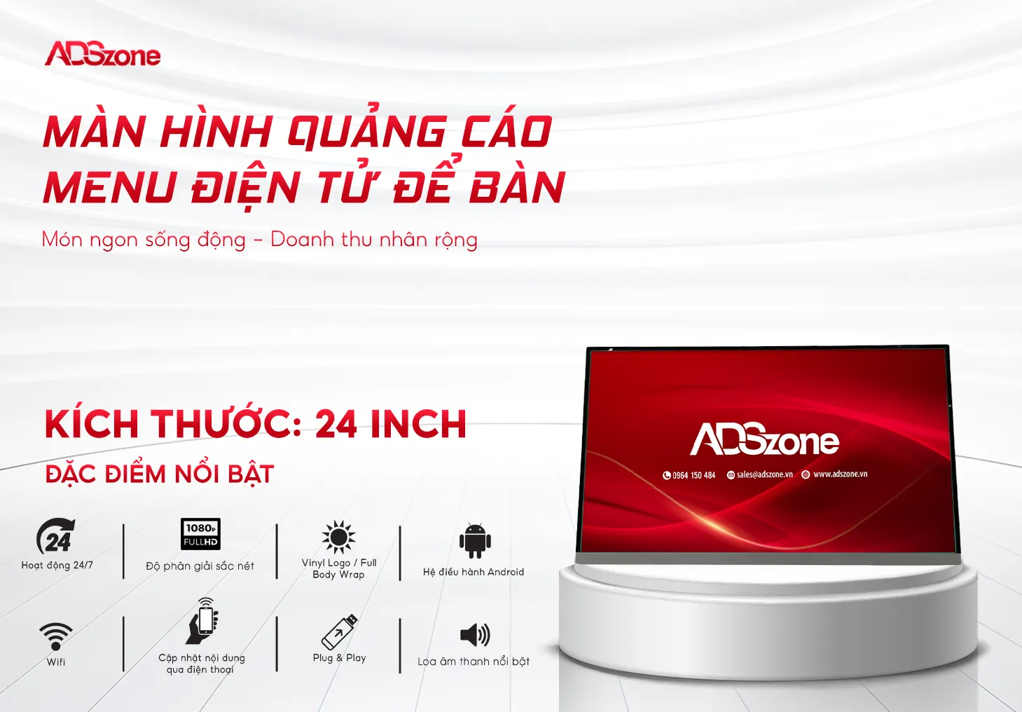 Màn Hình Quảng Cáo Điện Tử Để Bàn