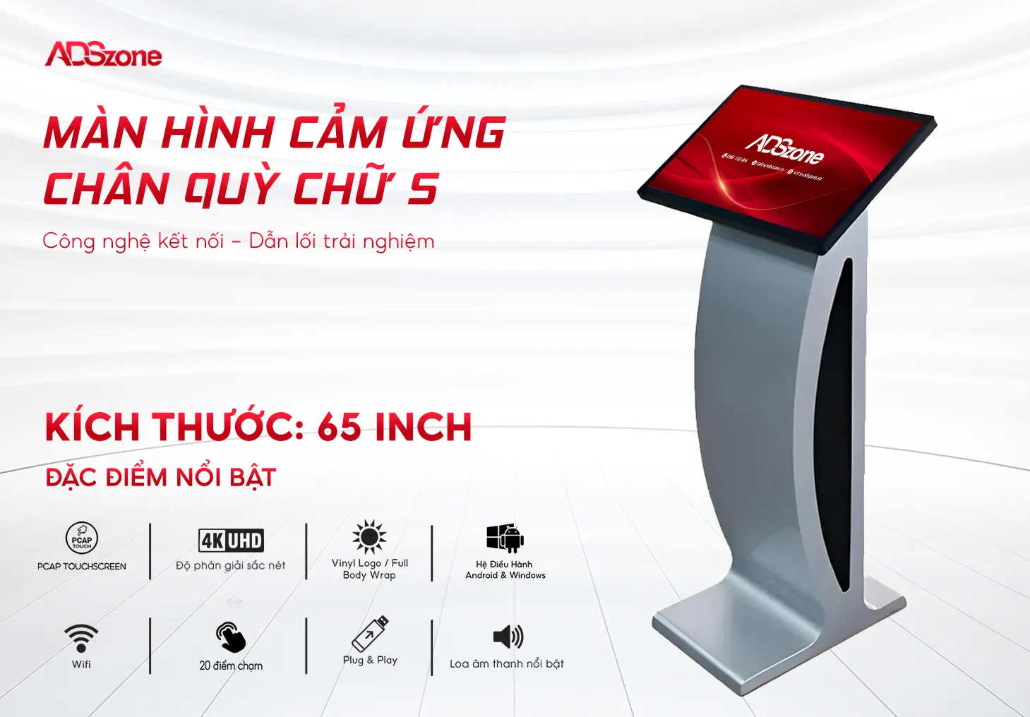 Màn Hình Cảm Ứng Chữ S 65 Inch