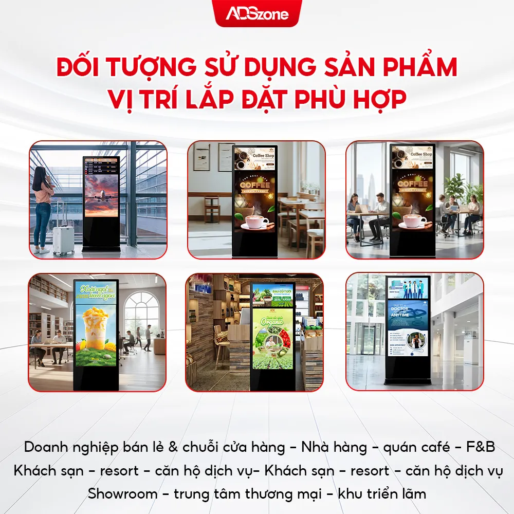 Ứng Dụng Màn Hình Chân Đứng 2 Mặt Cố Định Tại Bệnh Viện, Showroom, Văn Phòng