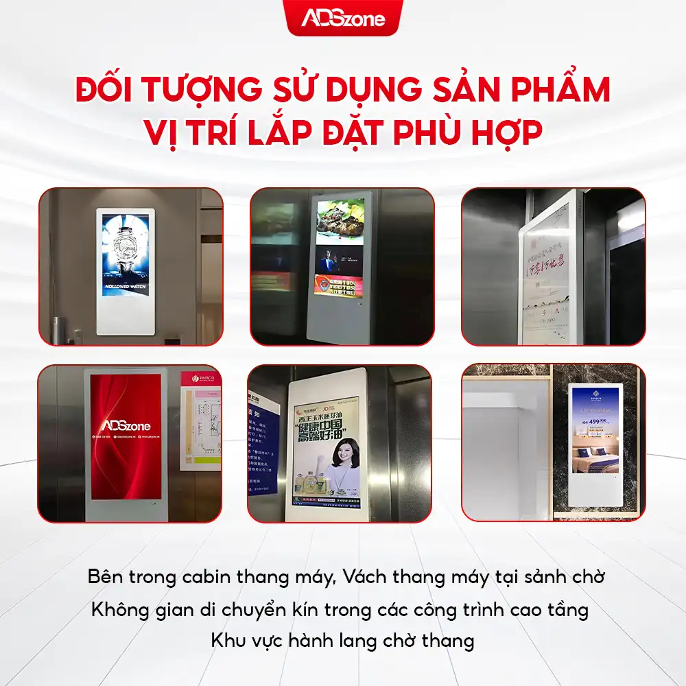 Đối Tượng Sử Dụng Và Vị Trí Lắp Đặt Màn Hình Quảng Cáo Treo Thang Máy Dọc