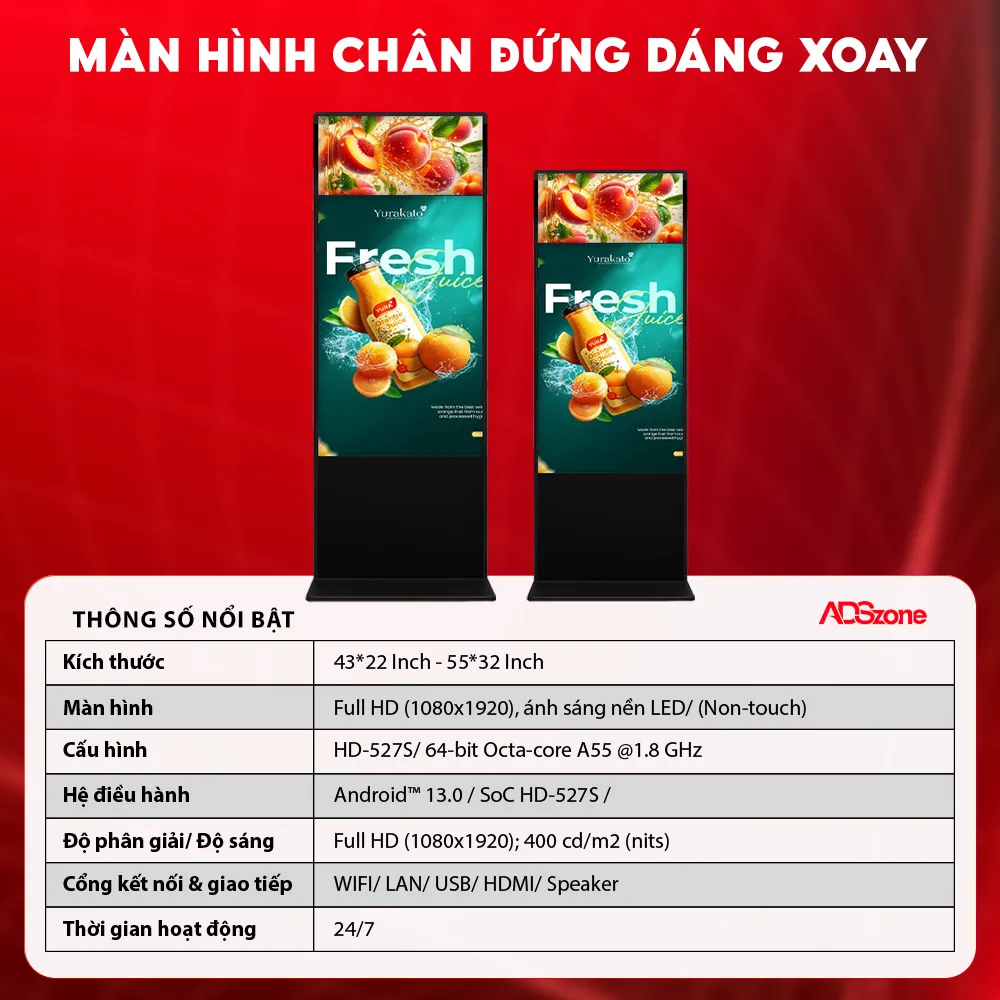 Thông Số Kỹ Thuật Màn Hình Chân Đứng 2 Màn Hình Cố Định