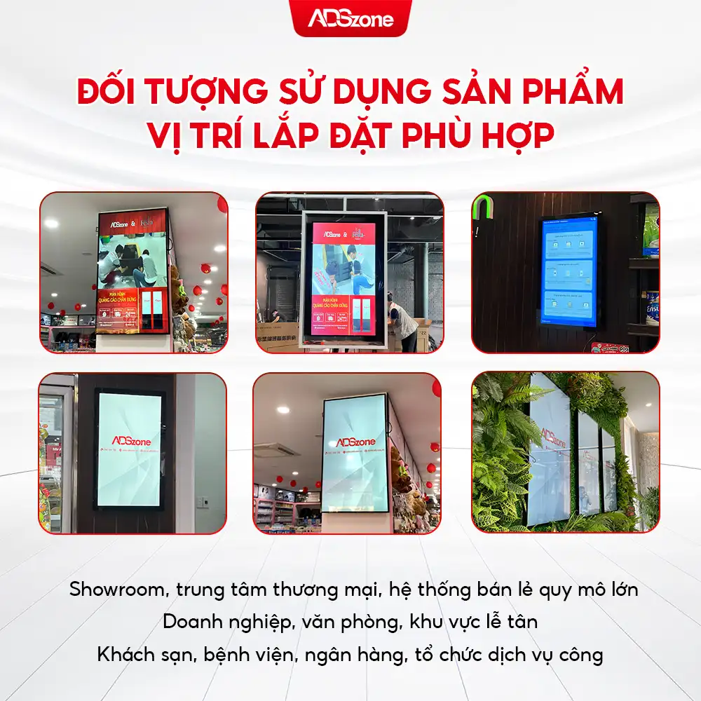 Đối Tượng Sử Dụng Và Vị Trí Lắp Đặt Màn Hình Quảng Cáo Treo Tường Windows Phù Hợp