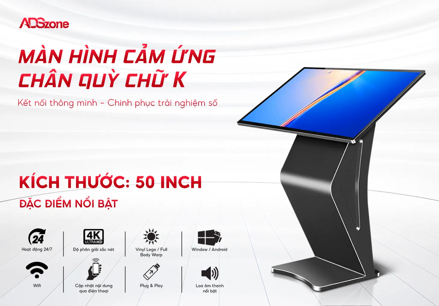 Màn Hình Cảm Ứng Chân Quỷ 50 Inch