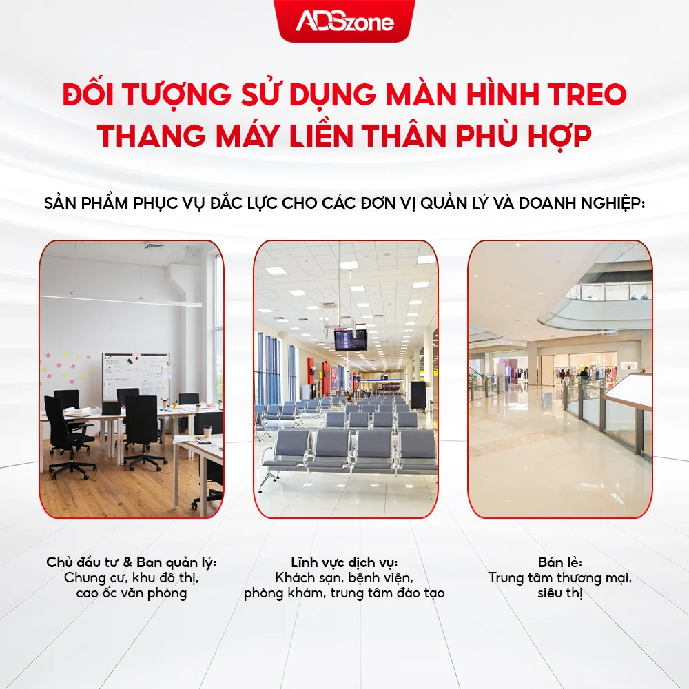 Đối Tượng Sử Dụng Màn Hình Treo Thang Máy Liền Thân Phù Hợp