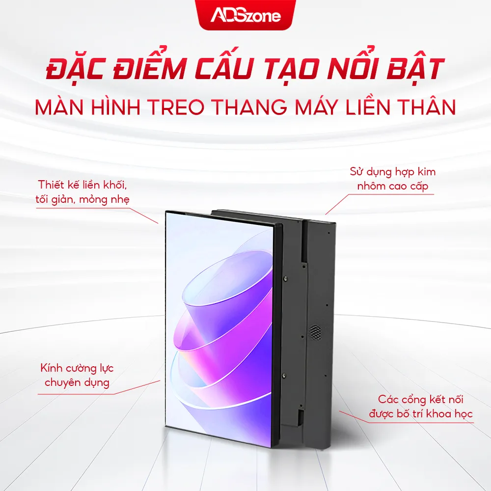 Đặc Điểm Cấu Tạo Nổi Bật Của Màn Hình Treo Thang Máy Liền Thân