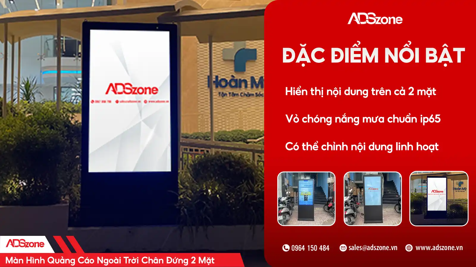 Đặc Điểm Nổi Bật Của Màn Hình Quảng Cáo Chân Đứng Hai Mặt Ngoài Trời 