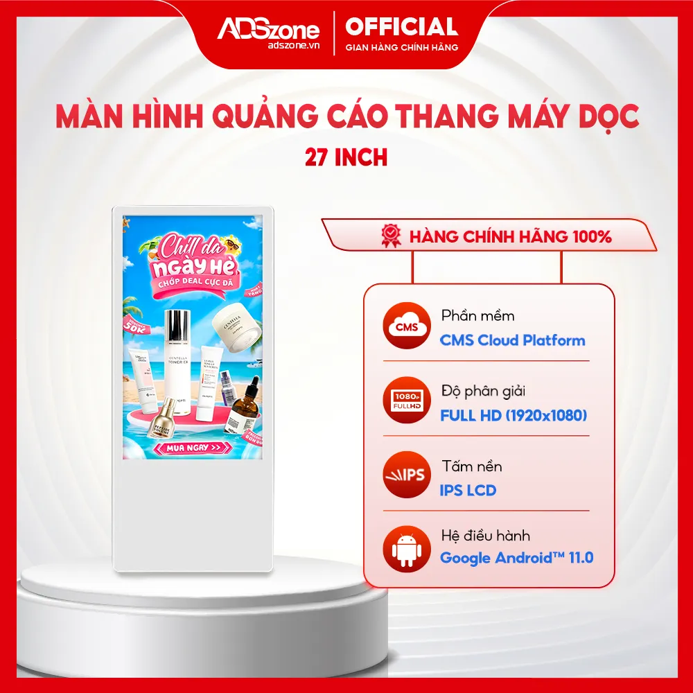 Màn hình quảng cáo thang máy dọc 27 Inch