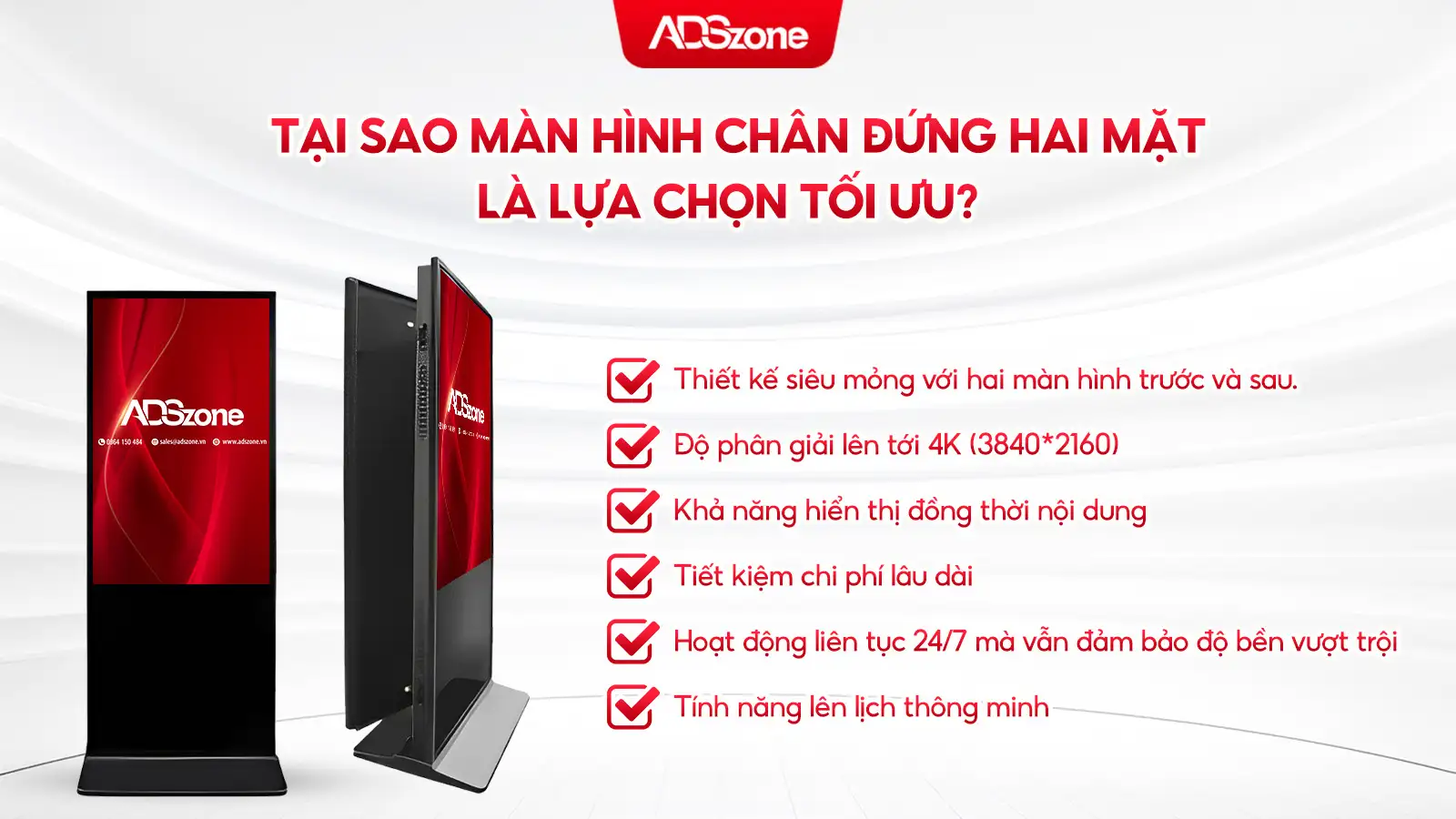Tại Sao Màn Hình Chân Đứng Hai Mặt Là Lựa Chọn Tối Ưu?