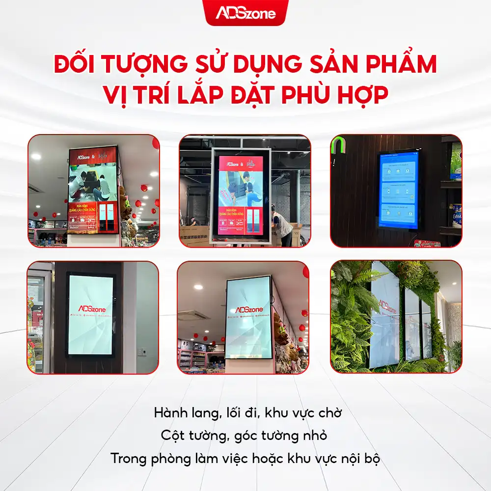 Đối Tượng Sử Dụng Và Vị Trí Lắp Đặt Màn Hình Quảng Cáo Treo Tường Phù Hợp