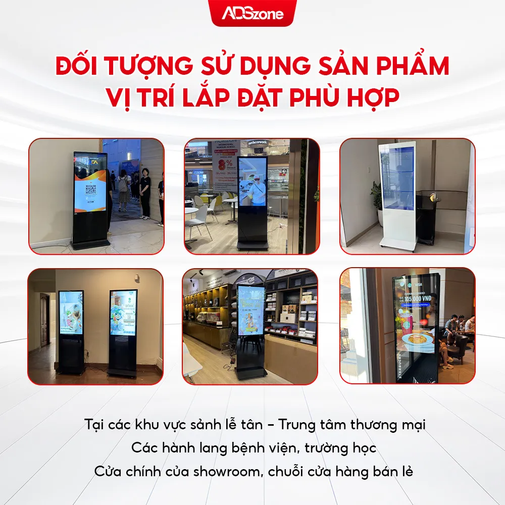 Màn Hình Chân Đứng Viền Mỏng 43 Inch Ứng Dụng Trong Nhiều Lĩnh Vực