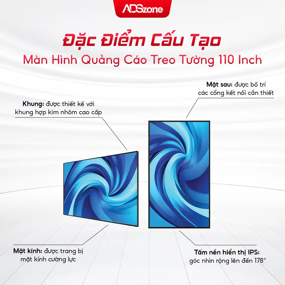 Đặc Điểm Cấu Tạo Của Màn Hình Quảng Cáo Treo Tường 110 Inch Phù Hợp