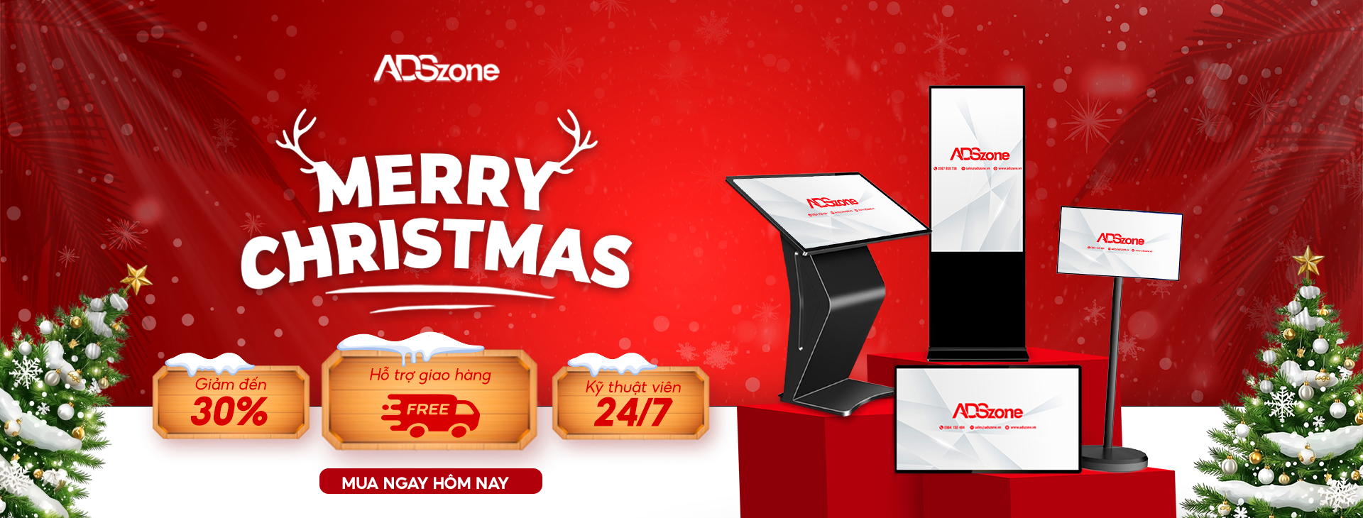 Banner Giáng Sinh Giao Diện Laptop