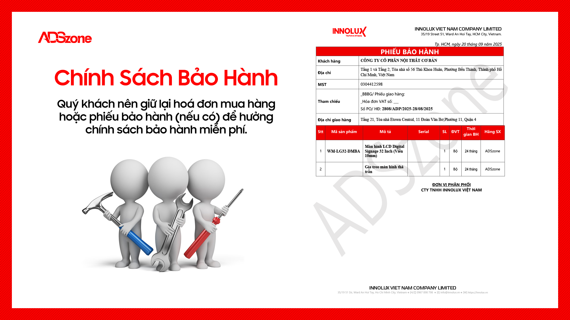 Chính Sách Bảo Hành - ADSzone (Ảnh 1)