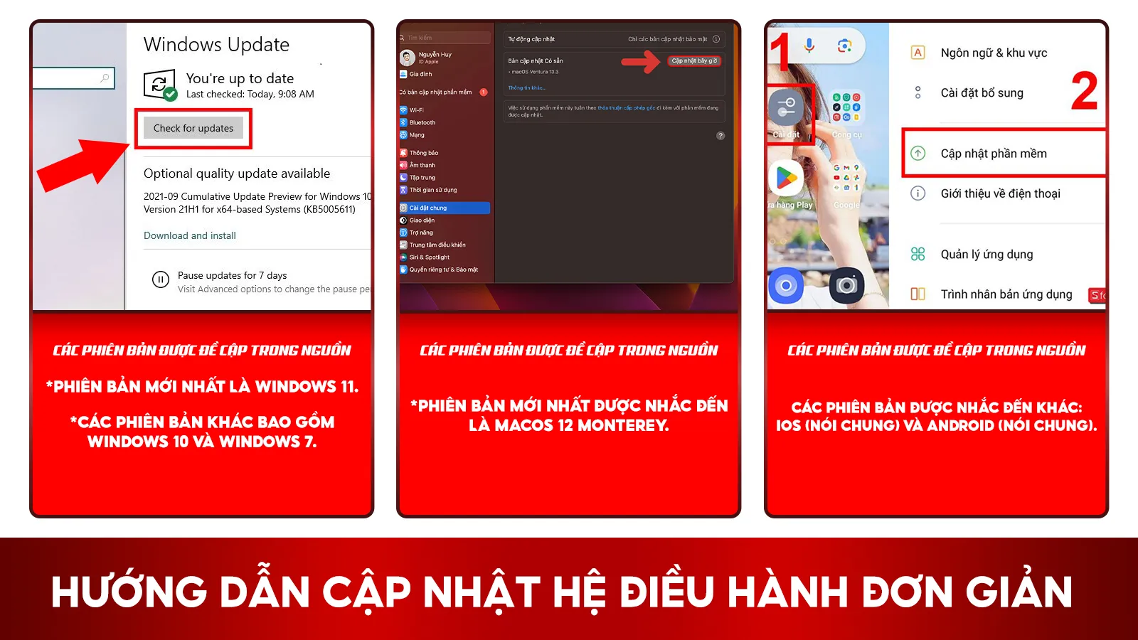 Hướng Dẫn Cập Nhật Hệ Điều Hành Đơn Giản  
