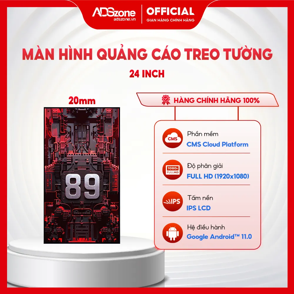 Màn hình treo tường 20mm 24 inch