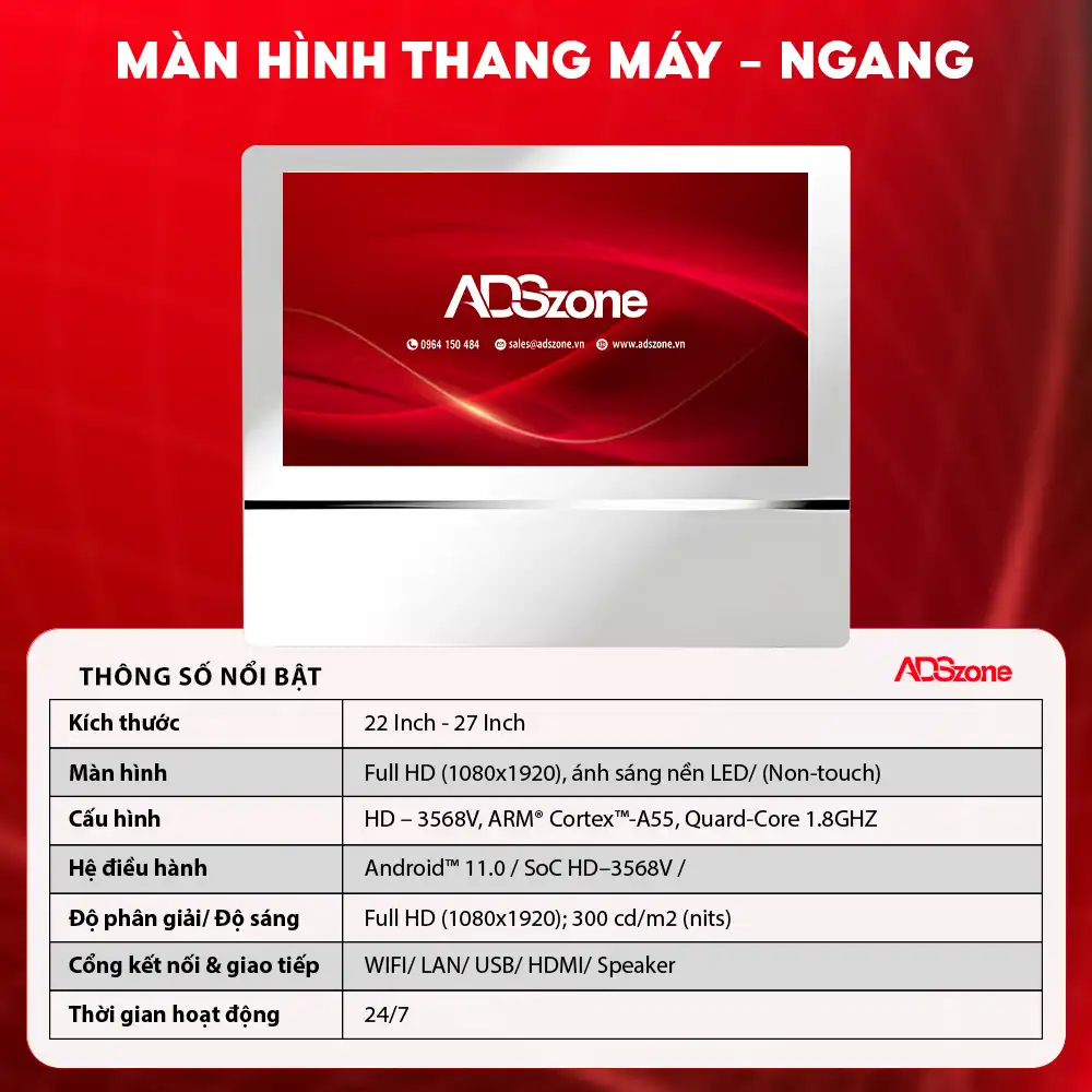 Thông Số Kỹ Thuật Của Màn Hình Treo Thang Máy